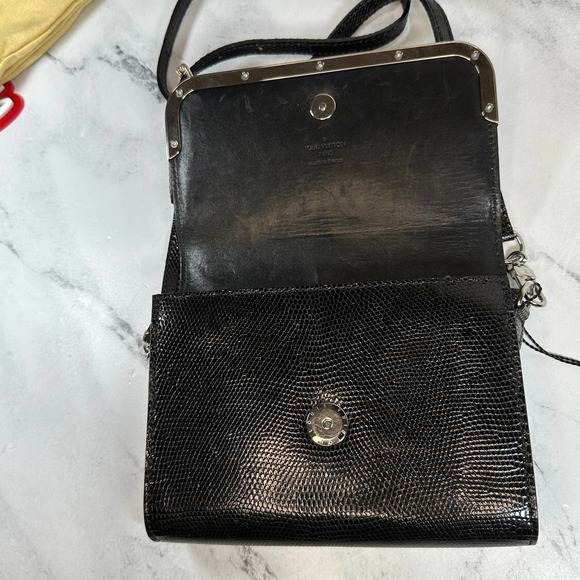 Louis Vuitton Exotic Lizard Leather Rossmore PM Black Evening Crossbody LV Bag - Picture 5 of 15